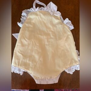 Yellow Romper with Lace Trim